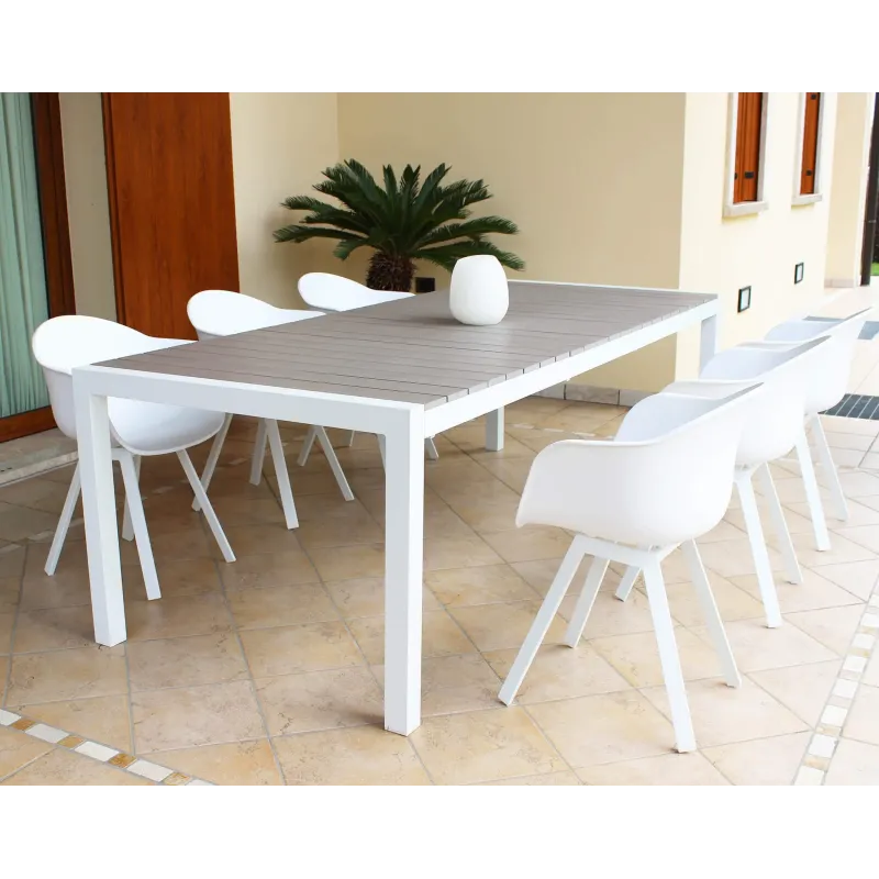 Mesa de jardim extensível de alumínio e polimadeira | ChartaRè