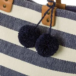 Striped Canvas Bag with Faux Leather Handles | ChartaRè