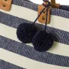Striped Canvas Bag with Faux Leather Handles | ChartaRè