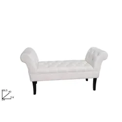 Table de chevet en velours blanc