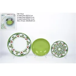 Conjunto de Jantar de 18 peças em Verde