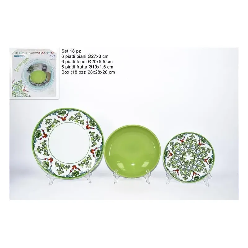 Conjunto de Jantar de 18 peças em Verde