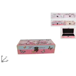Rechthoekige doos versierd met verschillende patronen 24 x 11 cm
