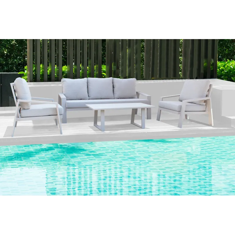 Salon Lampedusa Sofa 3 osobowa, 2 fotele, stolik kawowy. Różne kolory Szary