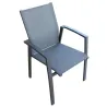 Stapelbare tuinstoel fauteuil in aluminium en textileen in 3 kleuren cm.57x61x89h