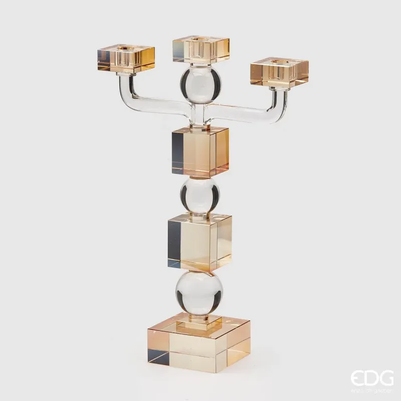 EDG Amber Candelabra with 3 Burners