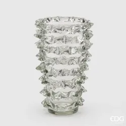 Διαφανές γυάλινο βάζο με άκρες h.35 EDG