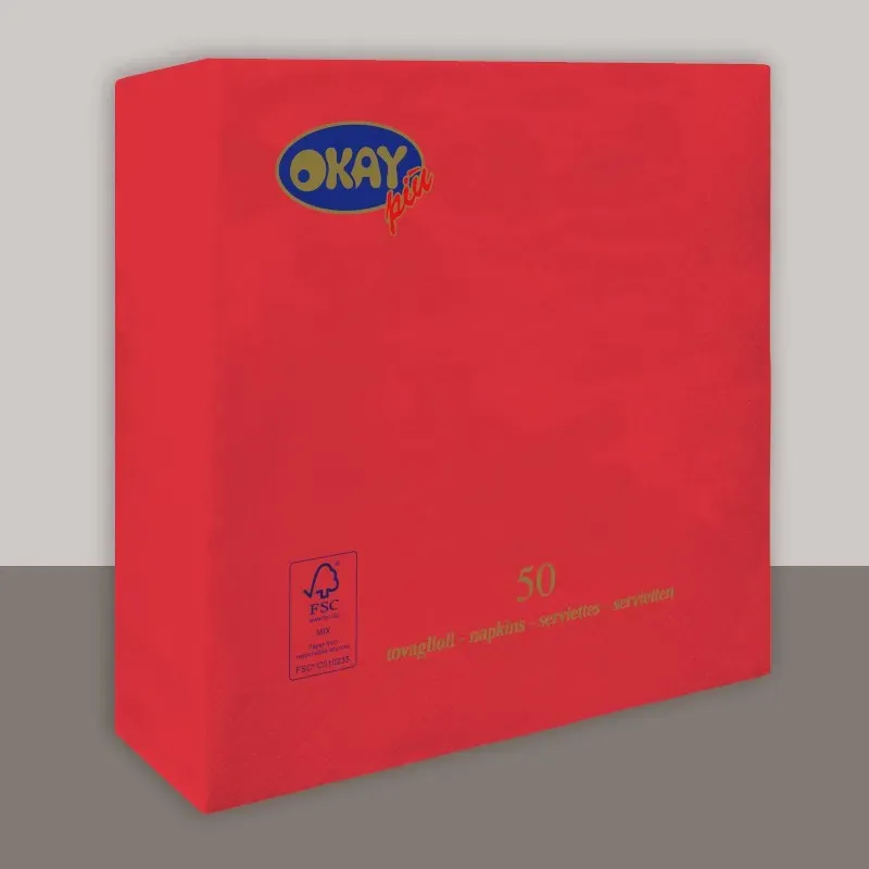 50 Tovaglioli Colorati cm 40x40 rosso