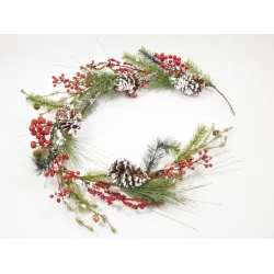 Guirlande de pommes de pin et baies 150 cm