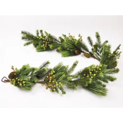 Guirlande Verte avec Pommes de Pin 152 cm
