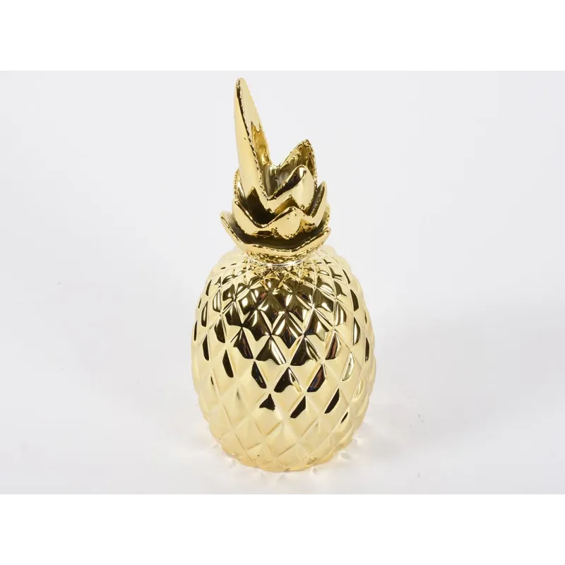 Gouden ananas in porselein