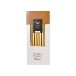 12 Metalen Kaarsen cm 25 goud