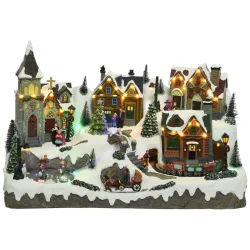 Christmas Village Snow with Led cm 57x34