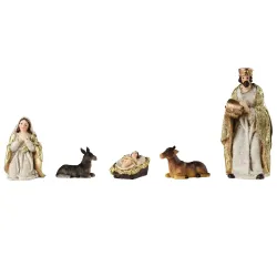 8 Statue per Natività Oro famiglia