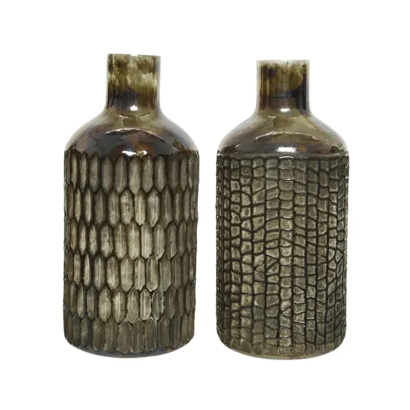 Vaso Decorado Marrom