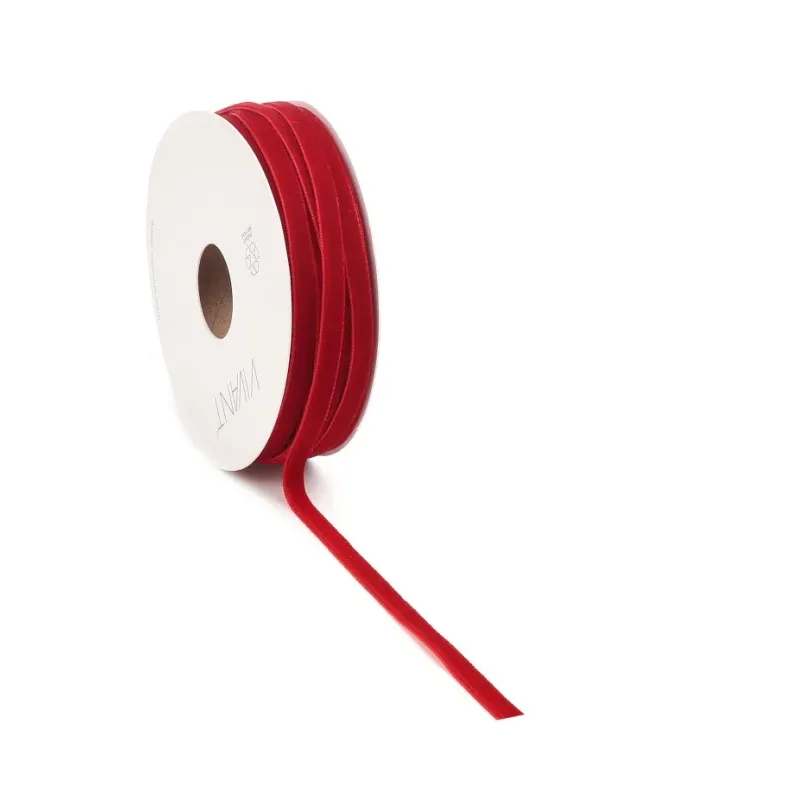 Velvety Ribbon mm 6x20mt Various Colors red