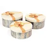 Set of 3 Round Boxes Gold