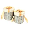 Set of 2 Gold Cylindrical Boxes