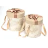 Set 2 Scatole Cilindriche Marrone