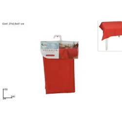 Toalha de mesa vermelha com efeito de linho em três tamanhos