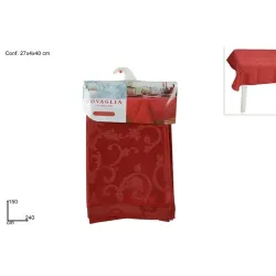 Rote Tischdecke mit Jacquard-Effekt cm 150x240