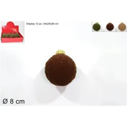 Boule floquée avec losange Couleurs assorties cm 8