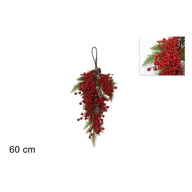 Derrière la porte Baies Feuilles et Pommes de pin cm 60