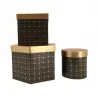 Set 3 Scatole Multiforme Coperchio Oro nero