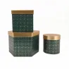 Set 3 Scatole Multiforme Coperchio Oro