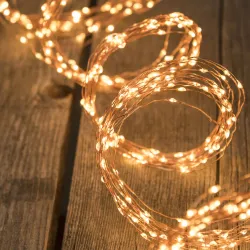 Cascade avec Cuivre 600 Microled 15 fils H 200cm