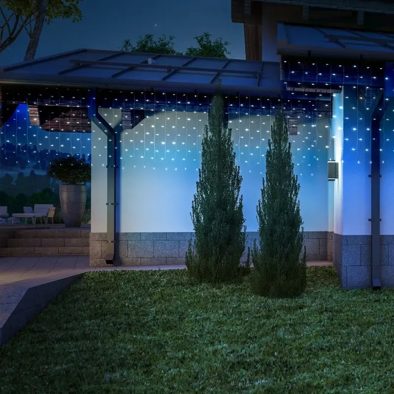 500 LED kall gardin fast utomhusbruk