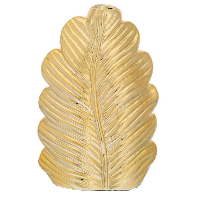 Vaso Difusor Folha Elíptica Ouro ou Prata h 19 ouro