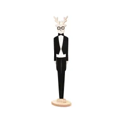 Renna di Legno in Smoking Nero