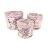 Set of 3 Round Boxes with Lavender