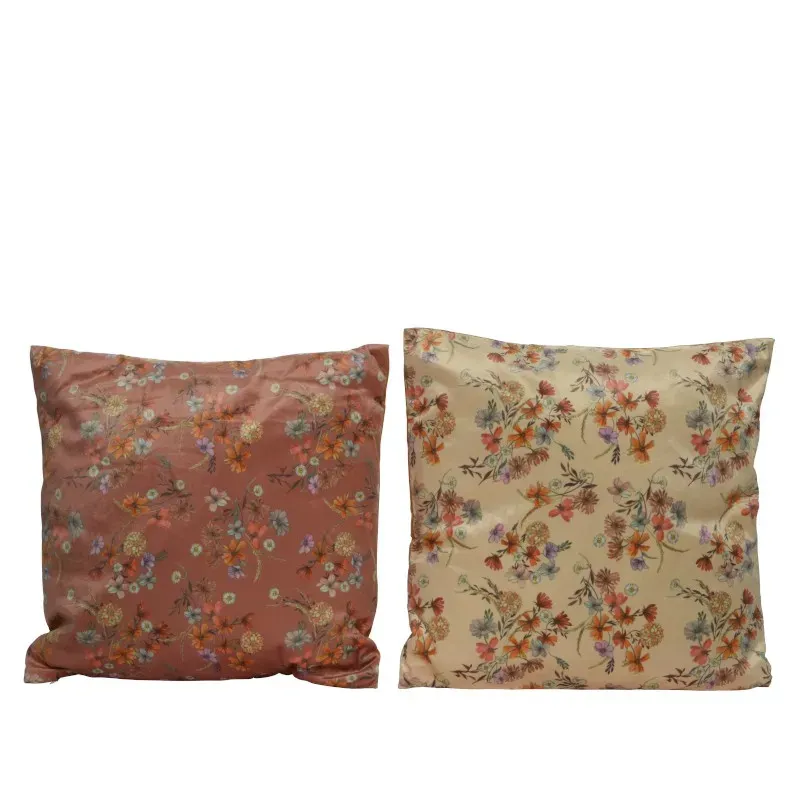 Velvet Cushion with Assorted Flowers cm 45x45