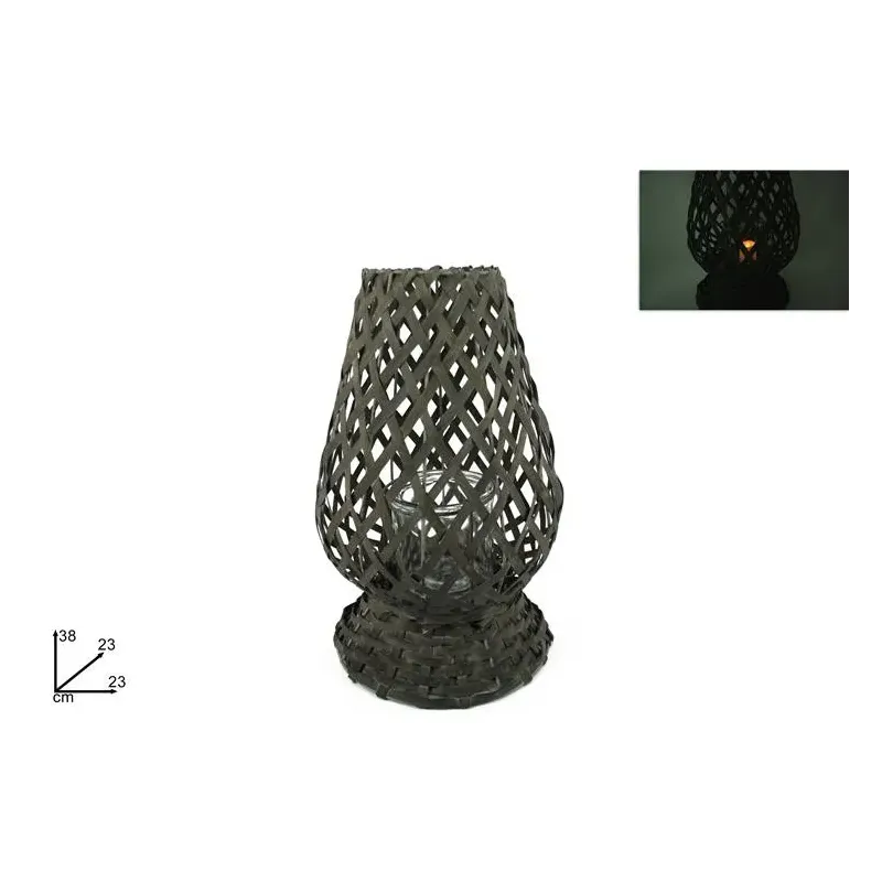 Grå Lampfot i Trä h 38 cm