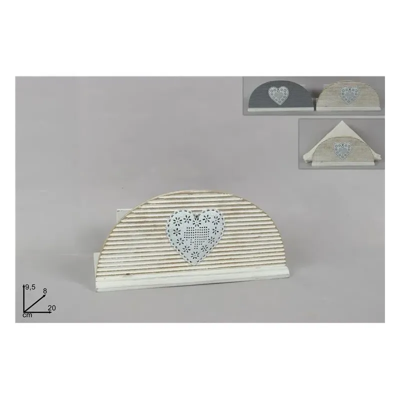 Rond de serviette en bois avec coeur