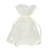10 Sacchetti bomboniere in Organza con Nastrino