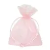 10 Sacchetti bomboniere in Organza con Nastrino
