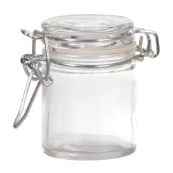 Frasco de Vidro Transparente com Fecho Hermético h 6 cm