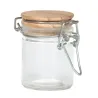 Glass Jar with Wooden Cap h 6 cm