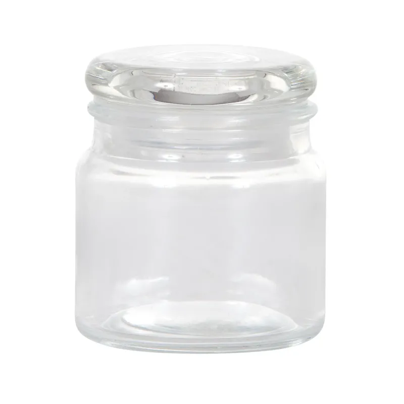 Bocal avec bouchon en verre h 8 cm