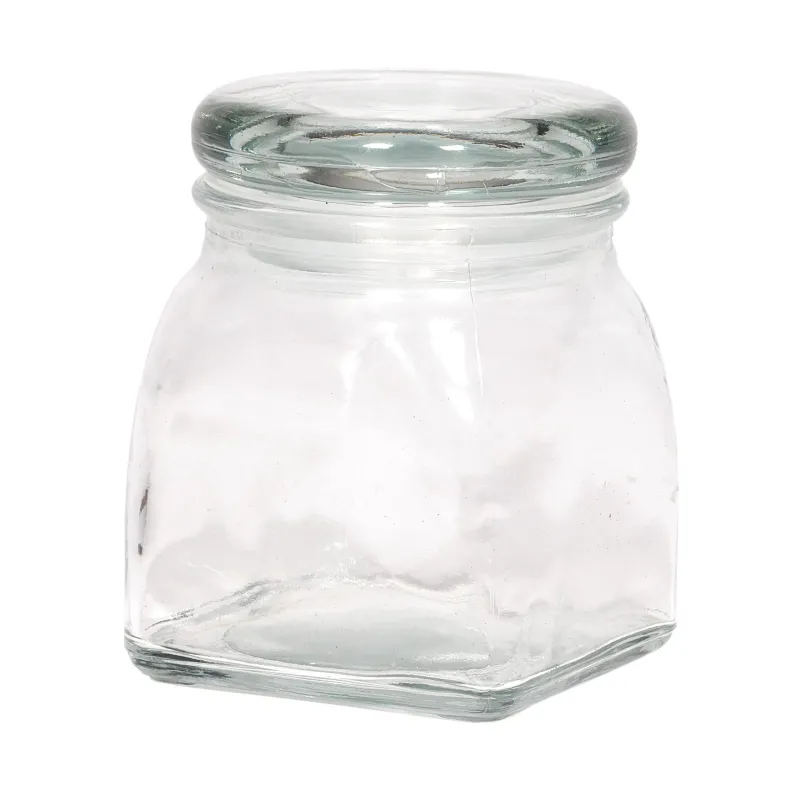 Square Jar with Glass Cap h 7 cm