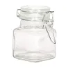 Vierkante transparante pot met hermetische sluiting h 8 cm