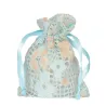 10 Flower Bags 9 x 12 cm light blue