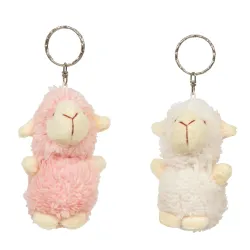 Little Sheeps Keychain Cream and Pink