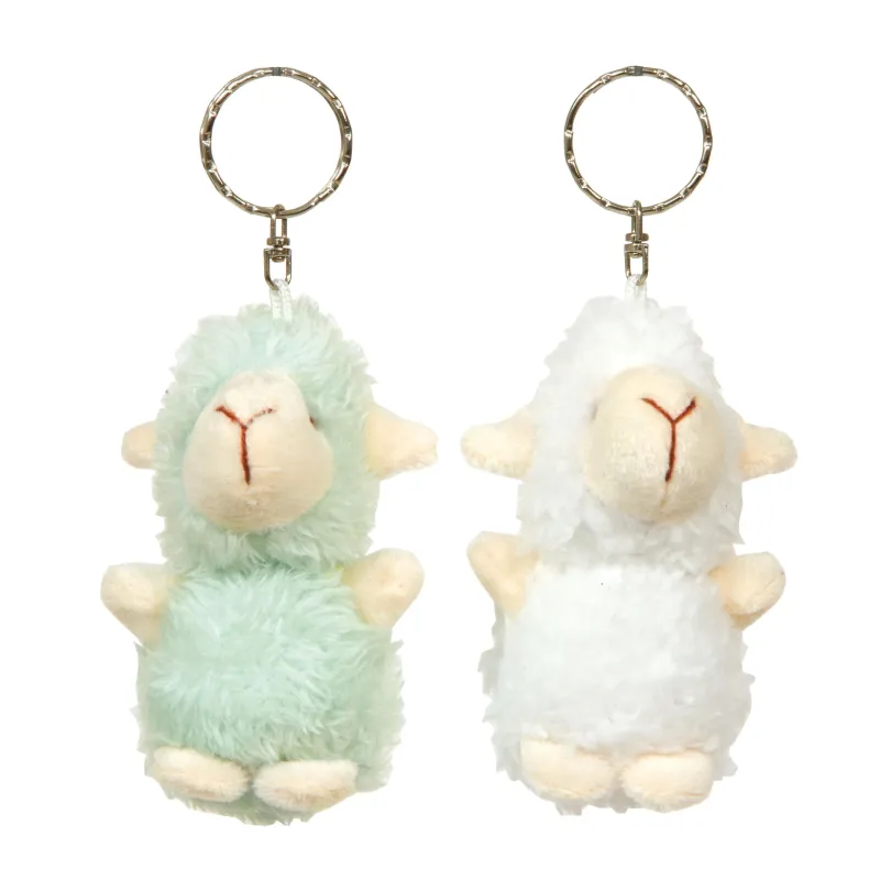 Porte-clés 2 petits moutons blanc et bleu clair | ChartaRè