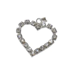 6 Hearts with Silver Rhinestones