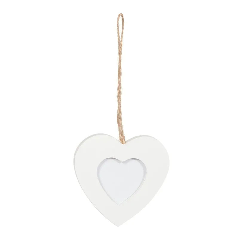 Pendentif coeur en bois 3 couleurs Disponible cm 8 blanc