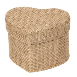 Heart-shaped Jute box cm 9.5x8x6.5 h